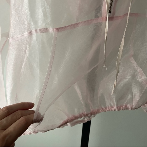 Iris Chiffon Hooded Jacket Sheer See Through Pink Women’s Size Medium - Picture 3 of 7